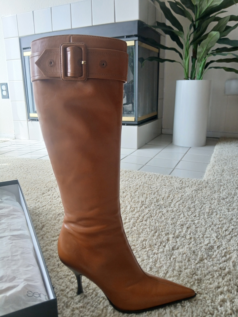 Sergio Rossi Knee-High Pointed-Toe Boots